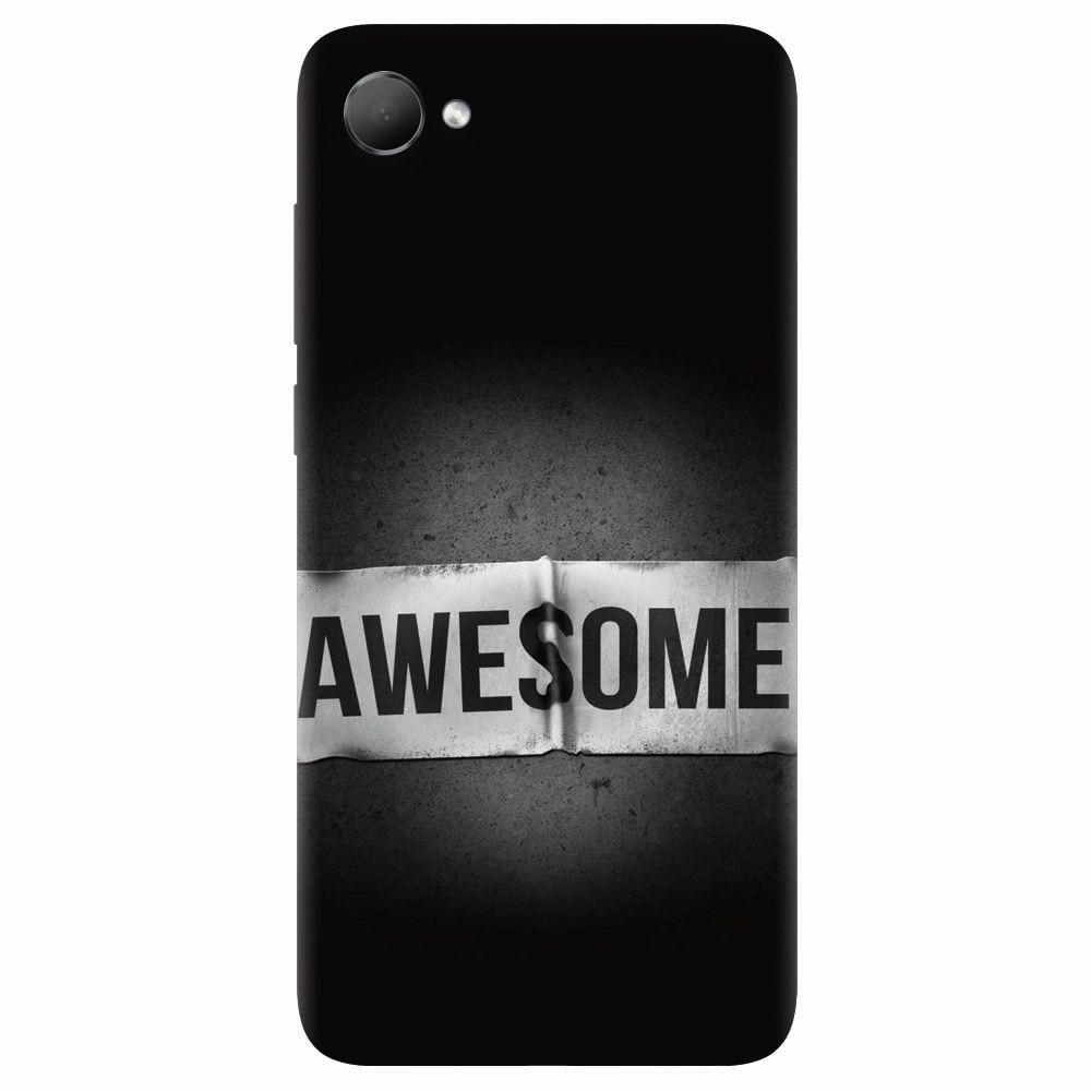 Husa silicon pentru Htc Desire 12, Awesome Label Dark