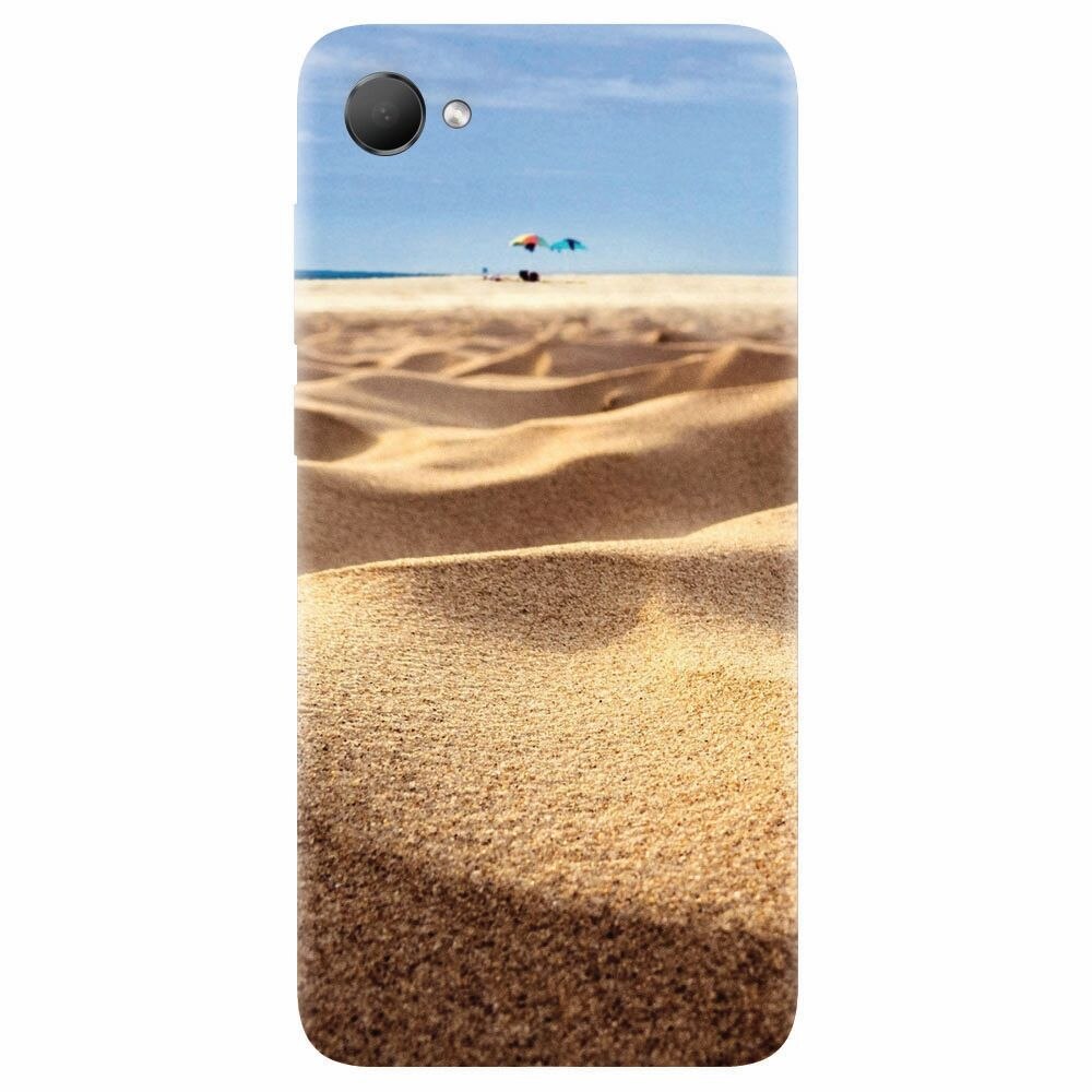 Husa silicon pentru Htc Desire 12, Beach Sand Closeup Holiday