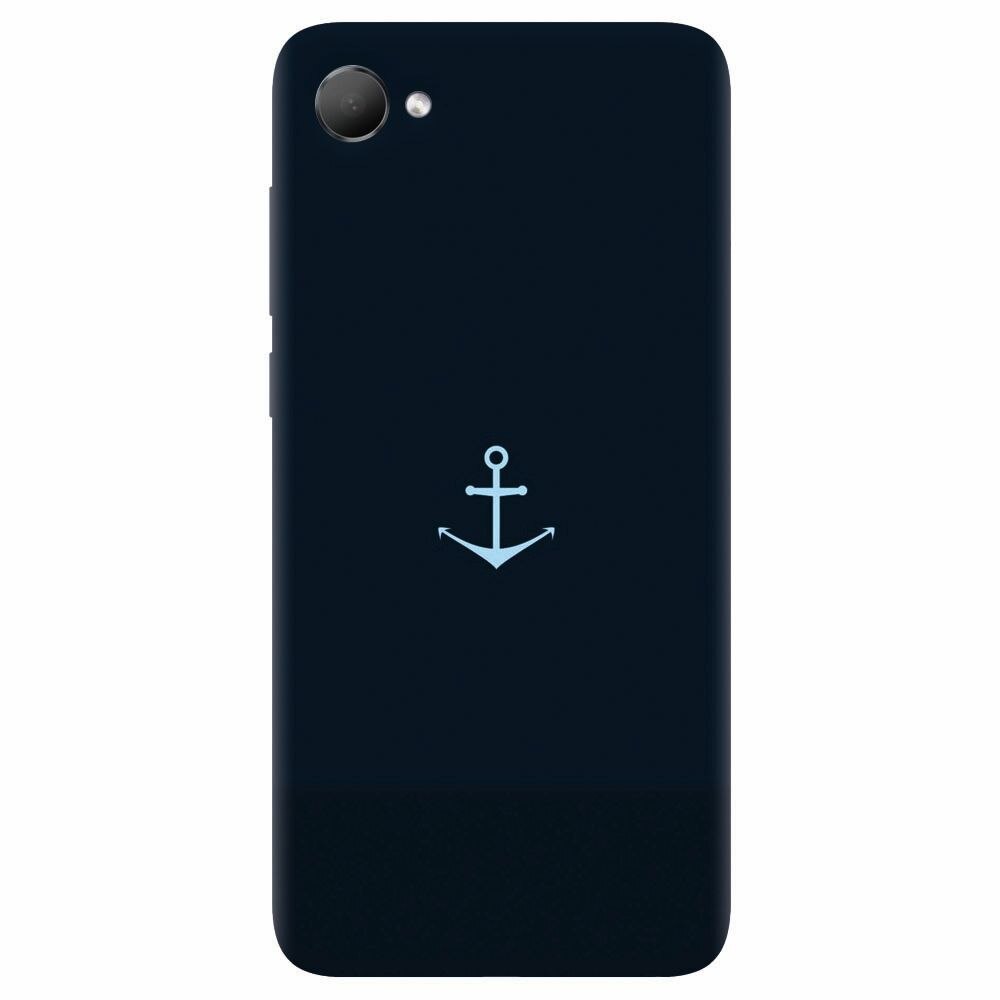 Husa silicon pentru Htc Desire 12, Blue Navy Anchor Illustration Flat
