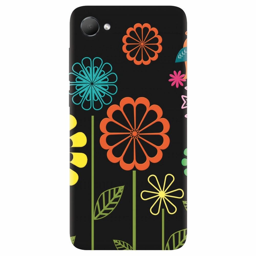 Husa silicon pentru Htc Desire 12, Colorful Spring Birds Flowers Vectors