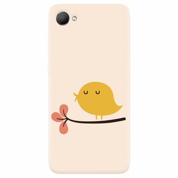 Husa silicon pentru Htc Desire 12, Flat Minimal Cute Bird Illustration Husa silicon pentru Htc Desire 12, Flat Minimal Cute Bird Illustration