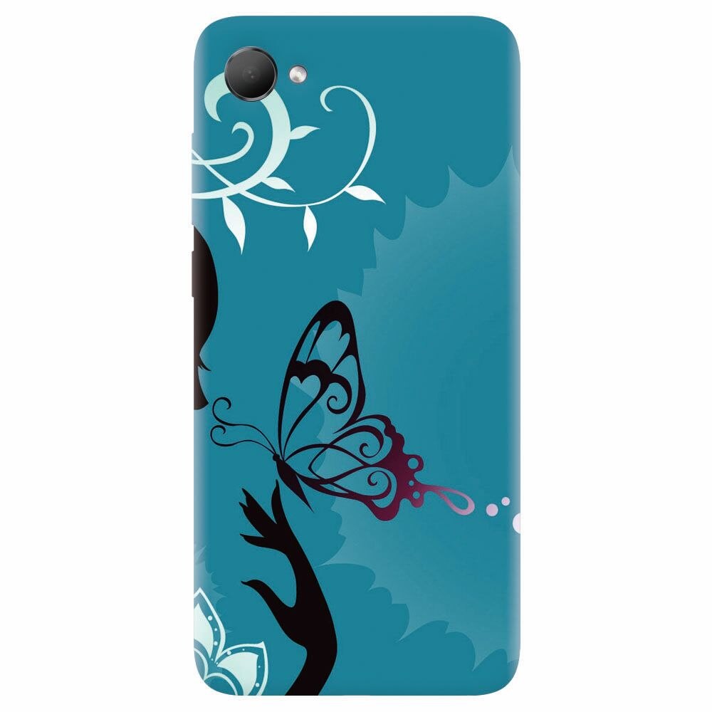Husa silicon pentru Htc Desire 12, Blue Butterfly