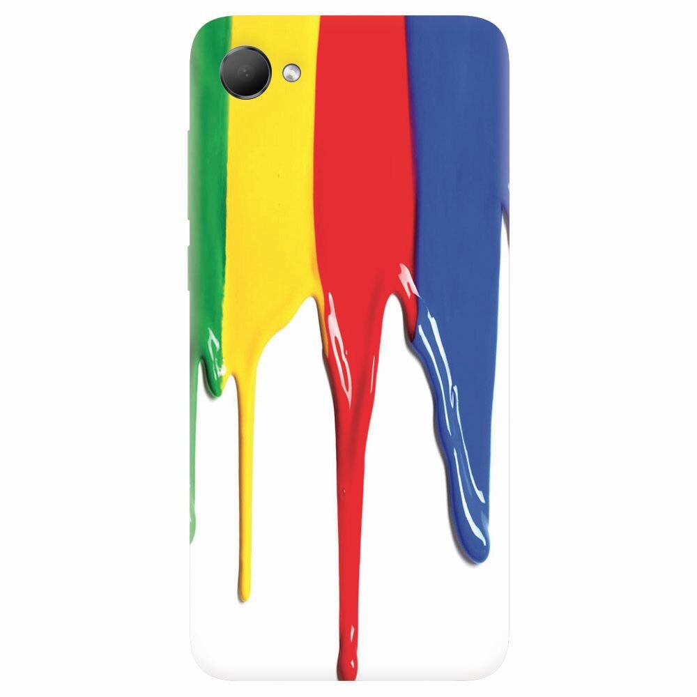 Husa silicon pentru Htc Desire 12, Dripping Colorful Paint