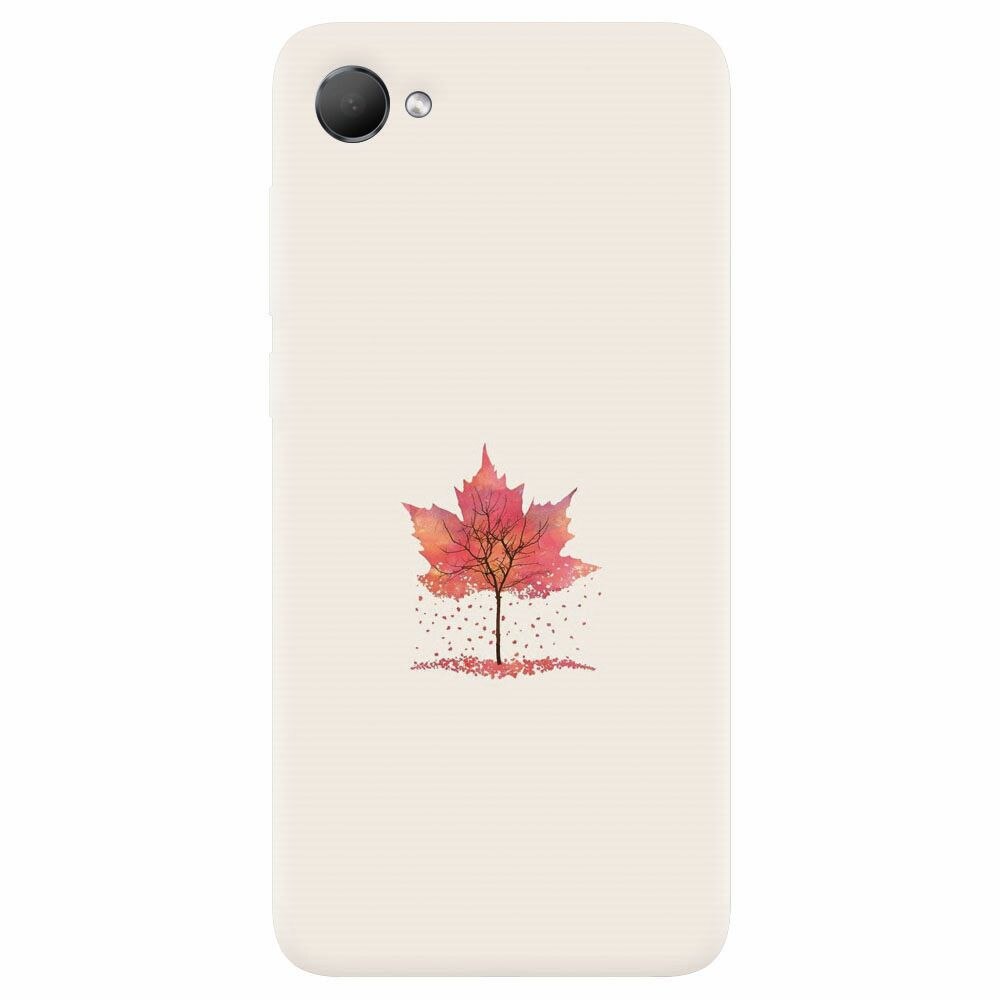 Husa silicon pentru Htc Desire 12, Autumn Tree Leaf Shape Illustration
