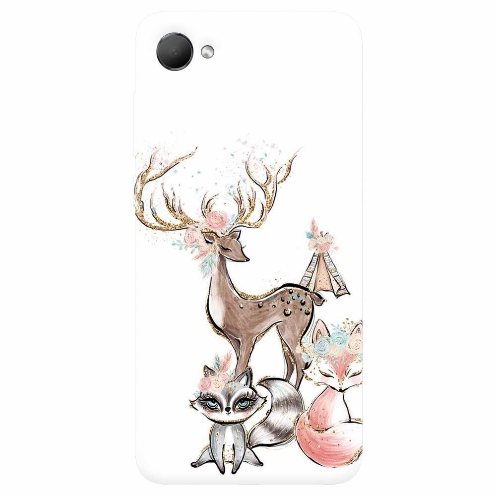 Husa silicon pentru Htc Desire 12, Foxs And Deer