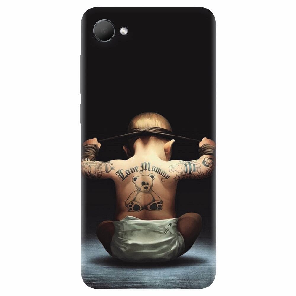 Husa silicon pentru Htc Desire 12, Body Builder Cute Baby Tattoo