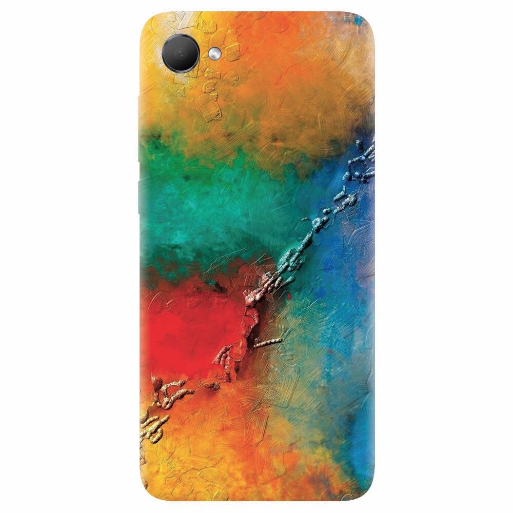 Husa silicon pentru Htc Desire 12, Colorful Wall Paint Texture