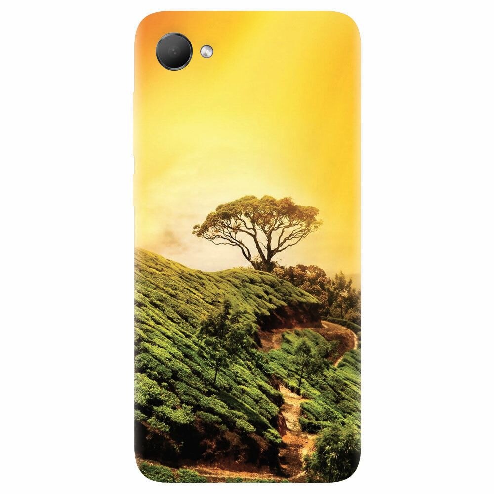 Husa silicon pentru Htc Desire 12, Hill Top Tree Golden Light