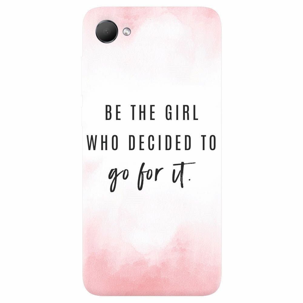 Husa silicon pentru Htc Desire 12, Quotes Pink