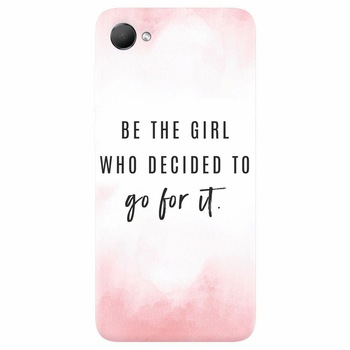 Husa silicon pentru Htc Desire 12, Quotes Pink Husa silicon pentru Htc Desire 12, Quotes Pink