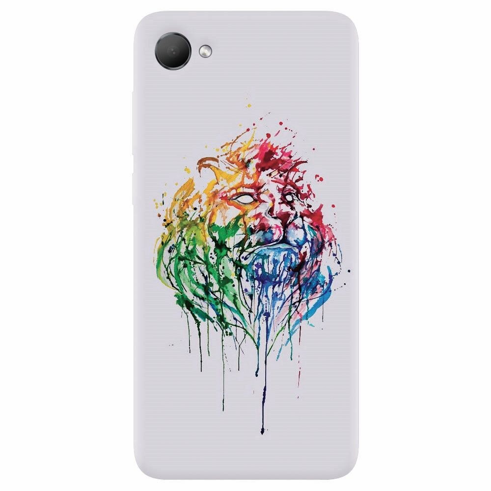 Husa silicon pentru Htc Desire 12, Paint Illustration Lion Head
