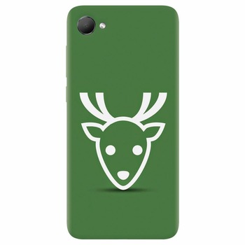 Husa silicon pentru Htc Desire 12, Minimal Reindeer Illustration Green Husa silicon pentru Htc Desire 12, Minimal Reindeer Illustration Green