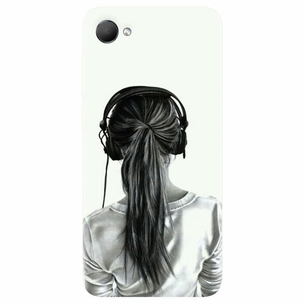 Husa silicon pentru Htc Desire 12, Girl With Headphone