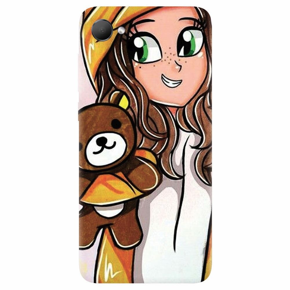 Husa silicon pentru Htc Desire 12, Girl With Little Bear