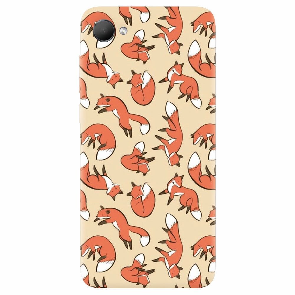 Husa silicon pentru Htc Desire 12, Red Foxes