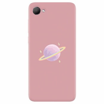 Husa silicon pentru Htc Desire 12, Saturn On Pink Husa silicon pentru Htc Desire 12, Saturn On Pink