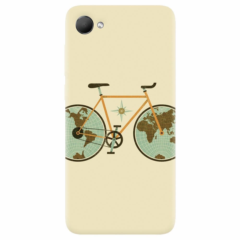 Husa silicon pentru Htc Desire 12, Retro Bicycle Illustration