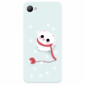 Husa silicon pentru Htc Desire 12, Cute Cat Husa silicon pentru Htc Desire 12, Cute Cat