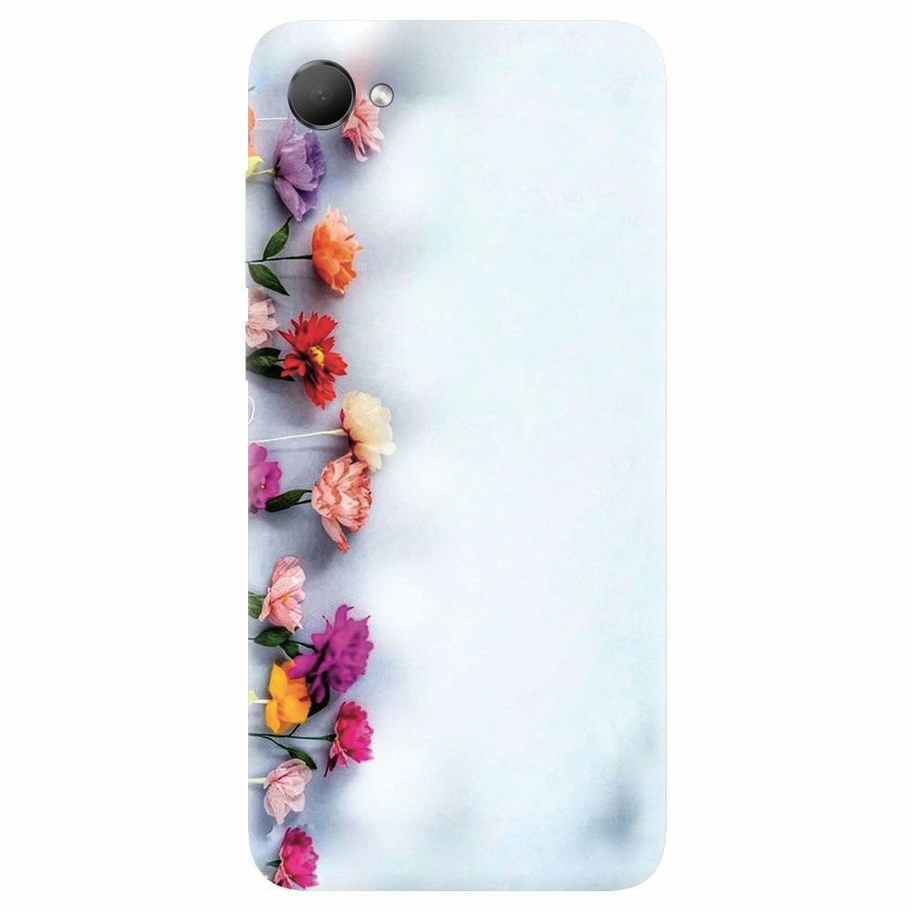 Husa silicon pentru Htc Desire 12, Flowers