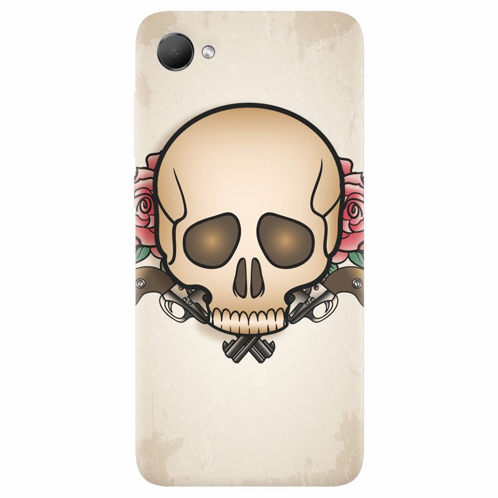 Husa silicon pentru Htc Desire 12, Skulls And Roses