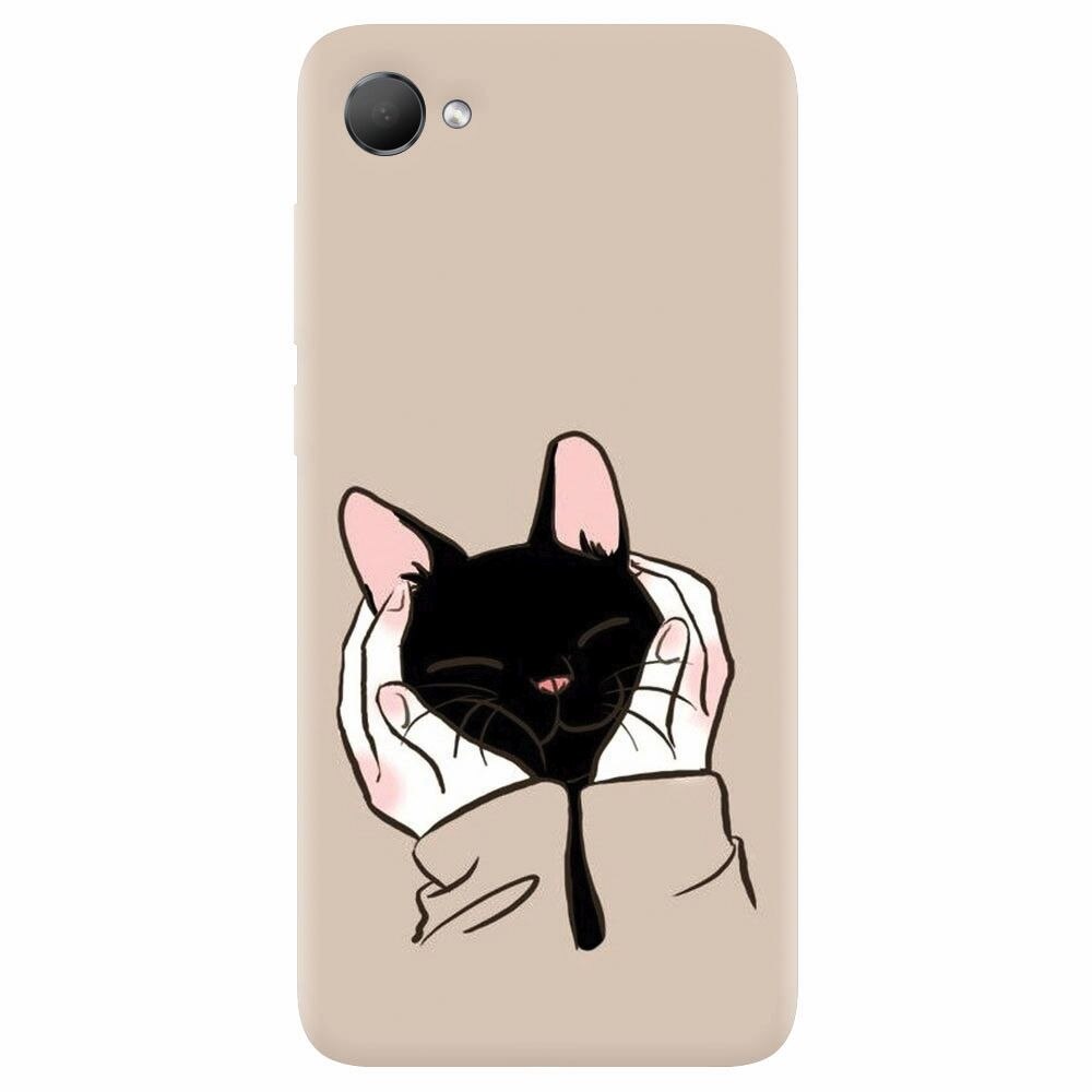 Husa silicon pentru Htc Desire 12, Th Black Cat In Hands