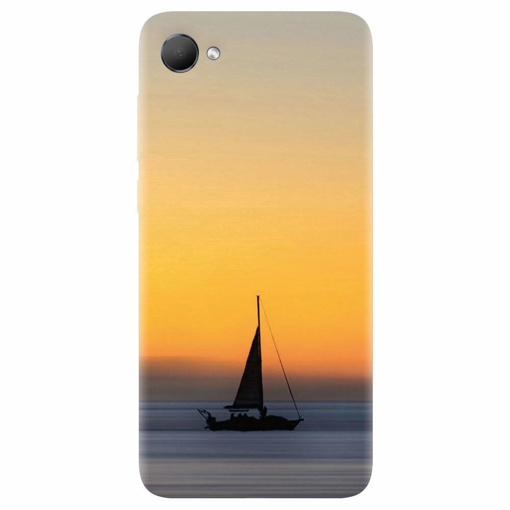 Husa silicon pentru Htc Desire 12, Wind Sail Boat Ocean Sunset