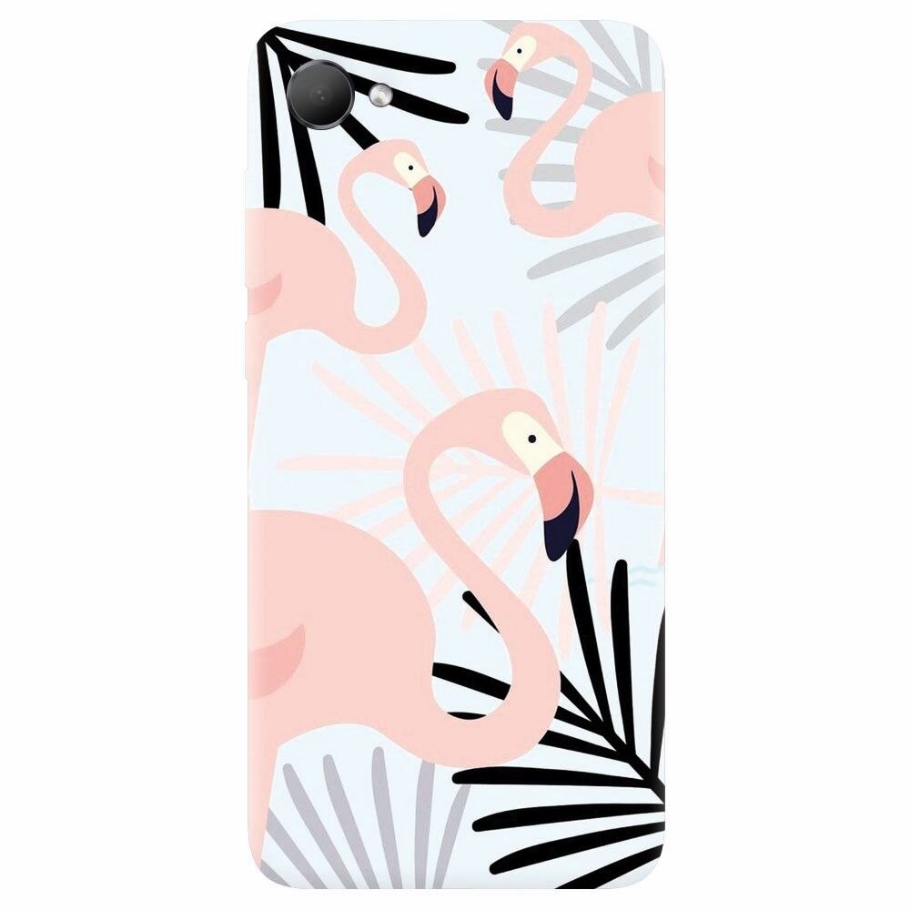 Husa silicon pentru Htc Desire 12, Flamingo