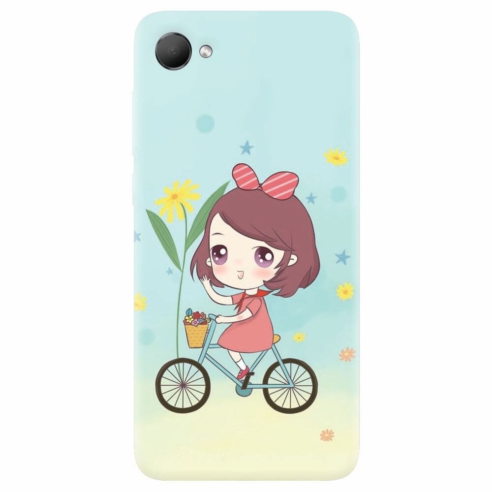 Husa silicon pentru Htc Desire 12, Girl And Bike