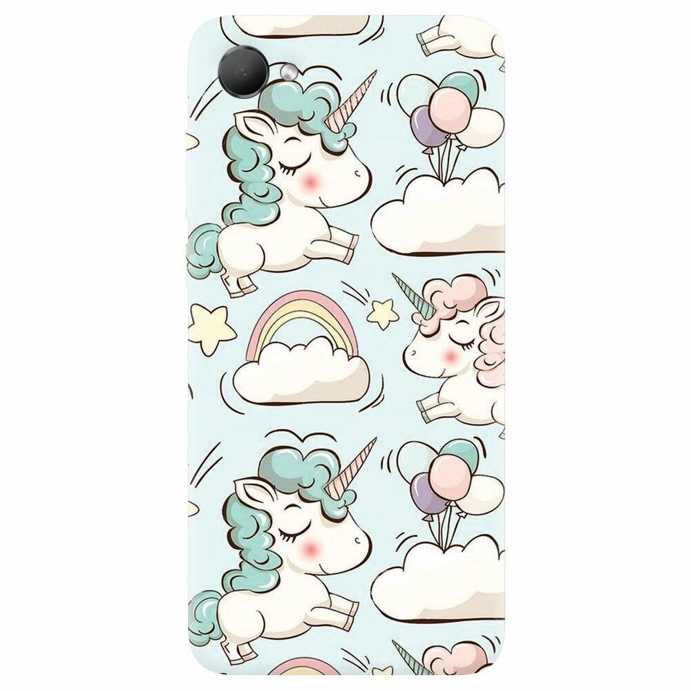 Husa silicon pentru Htc Desire 12, Unicorns And Clouds