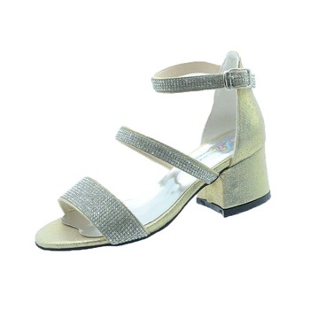 Sandale elegante cu toc pentru fete Unlu, Auriu Sandale elegante cu toc pentru fete Unlu, Auriu