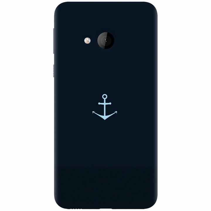 Husa din silicon compatibila cu Htc U play, Blue Navy Anchor Illustration Flat