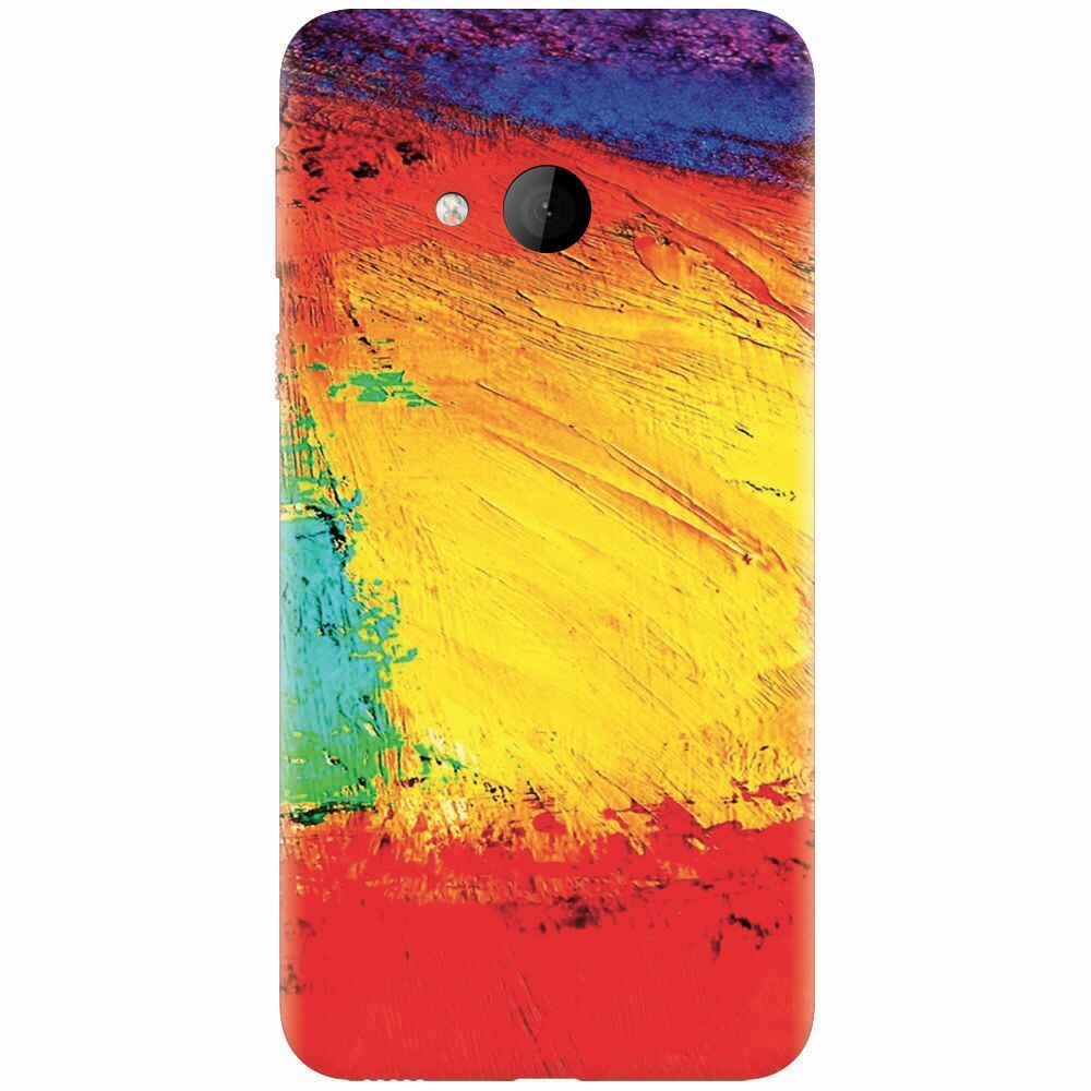 Husa silicon pentru Htc U play, Colorful Dry Paint Strokes Texture