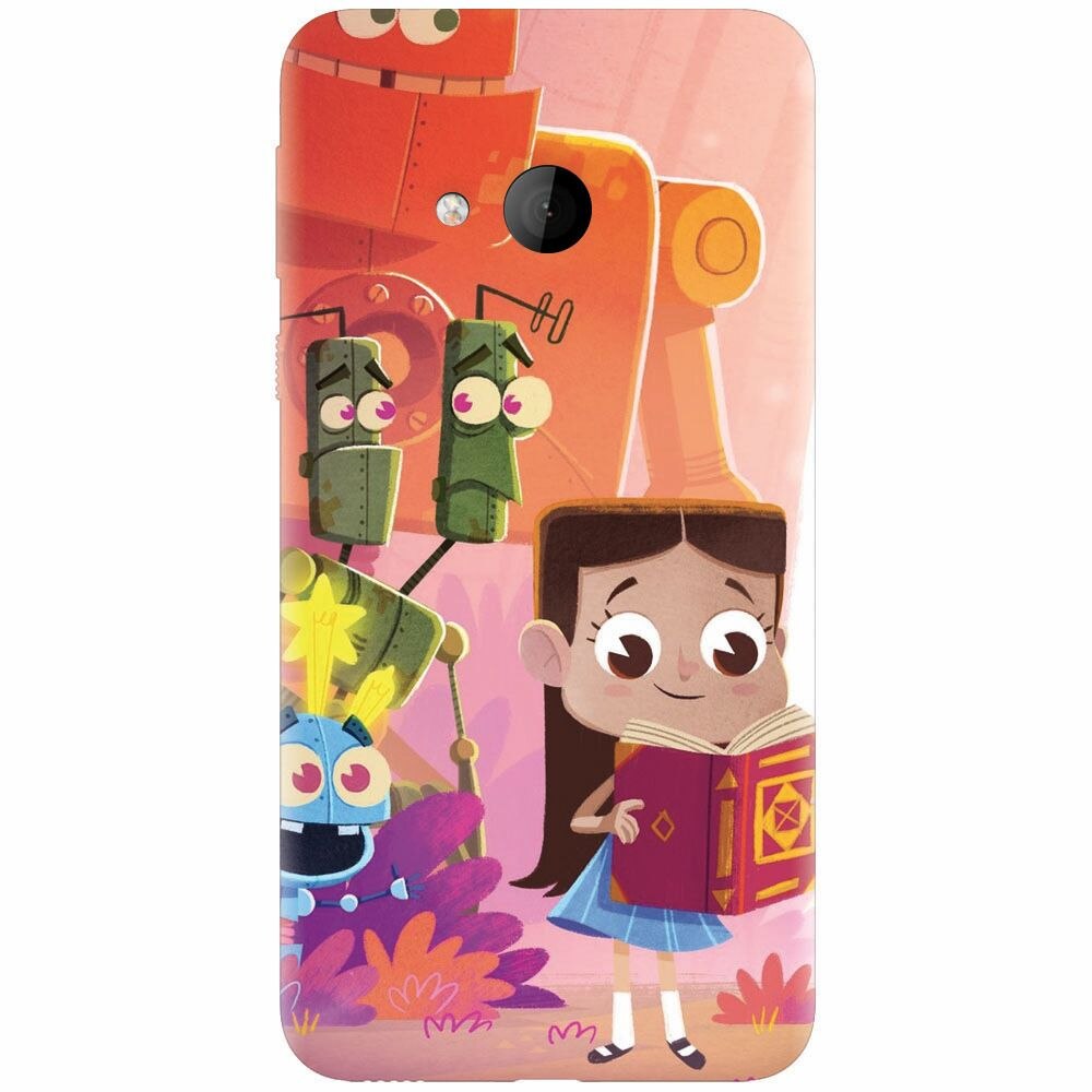 Husa silicon pentru Htc U play, Children Kids Robots Illustration Colorful K