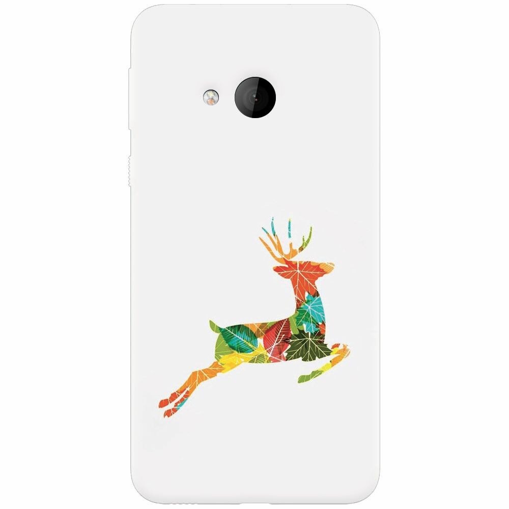 Husa silicon pentru Htc U play, Colorful Reindeer Jump Illustration