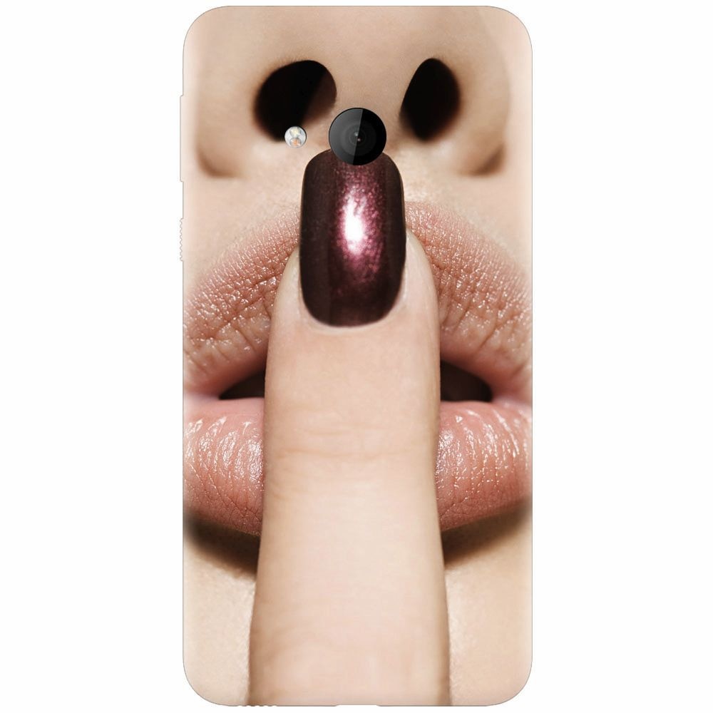 Husa silicon pentru Htc U play, Finger Purple Nailpolish Girl Lips