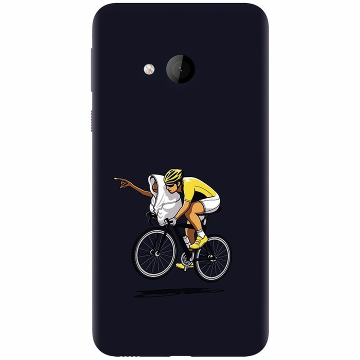Силиконов кейс за Htc U play, ET Riding Bike Funny Illustration
