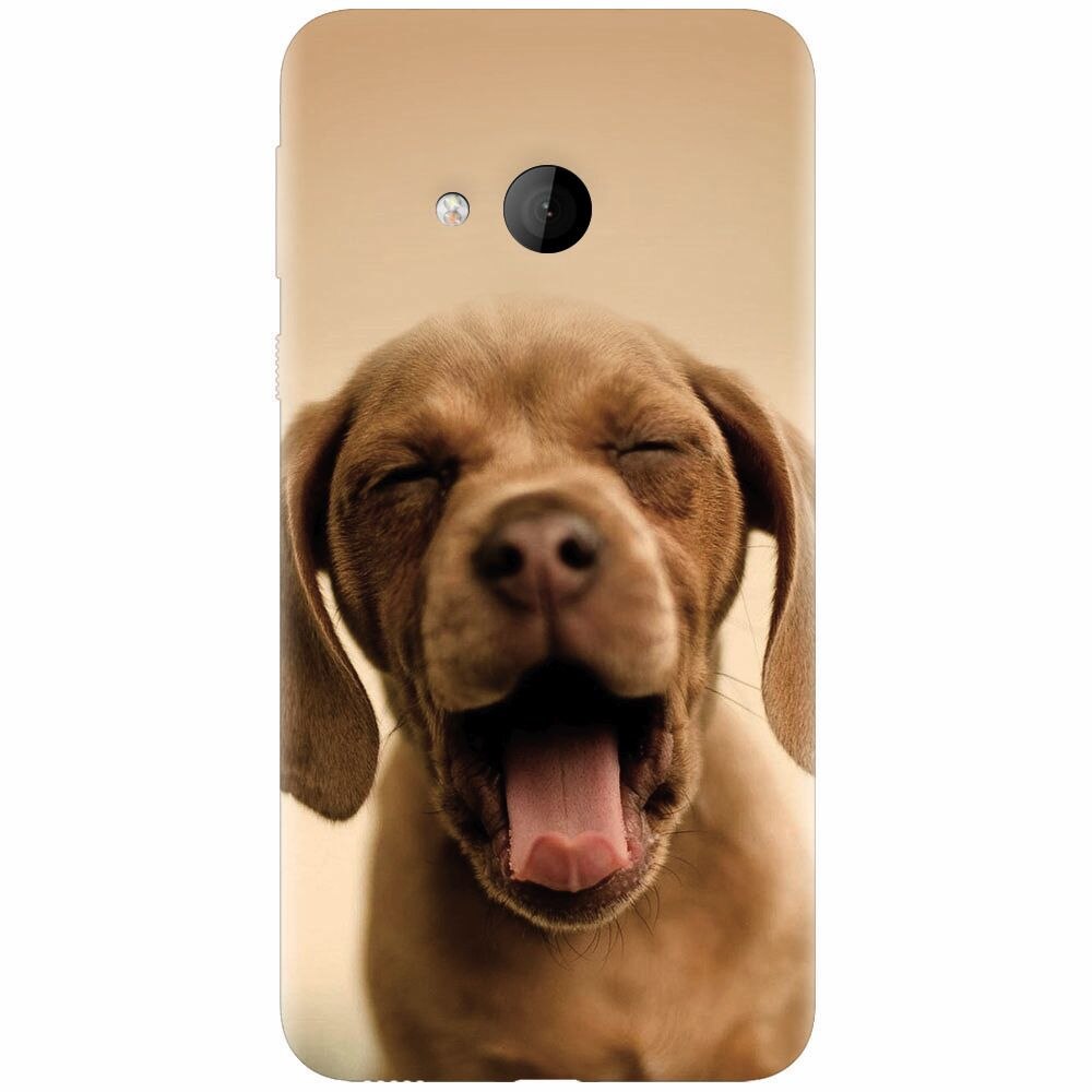 Husa silicon pentru Htc U play, Cute Yawning Puppy