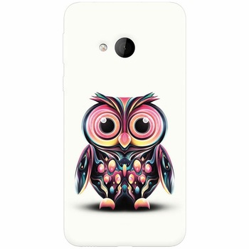Husa silicon pentru Htc U play, Colorful Owl Illustration Husa silicon pentru Htc U play, Colorful Owl Illustration