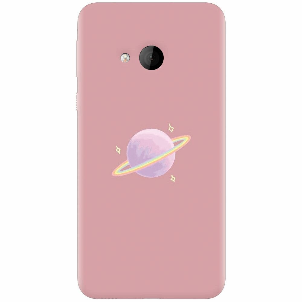 Husa silicon pentru Htc U play, Saturn On Pink