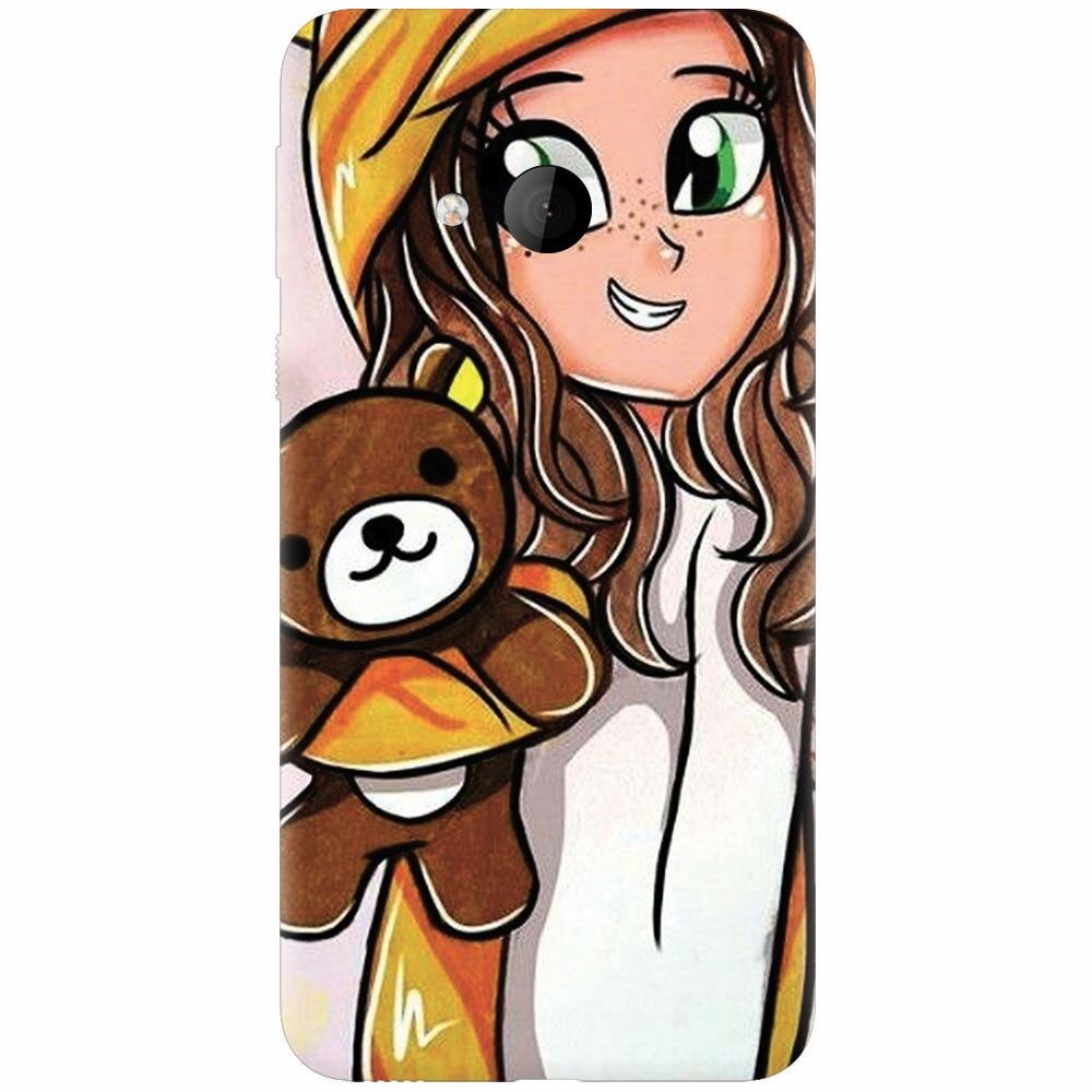 Husa silicon pentru Htc U play, Girl With Little Bear