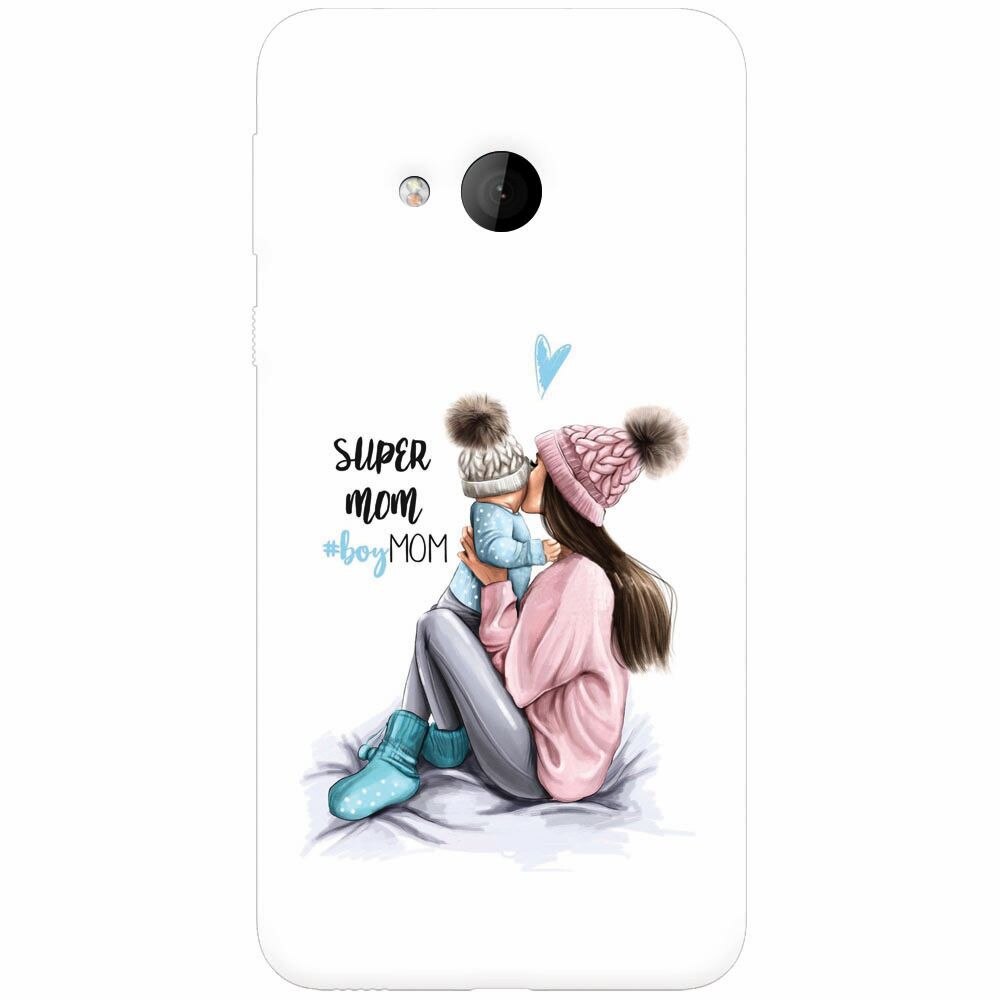 Husa silicon pentru Htc U play, Super Mom With Boy