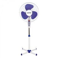 Ventilator cu picior pentru camera cu 3 viteze , alb albastru , cu un motor silentios, pentru interios , terasa , dormitor