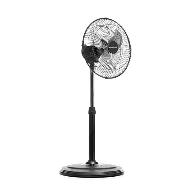 Ventilator cu picior, InnovaGoods, oscilant, 60W, negru