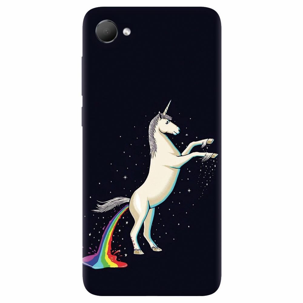 Husa silicon pentru Htc Desire 12, Unicorn Shitting Rainbows