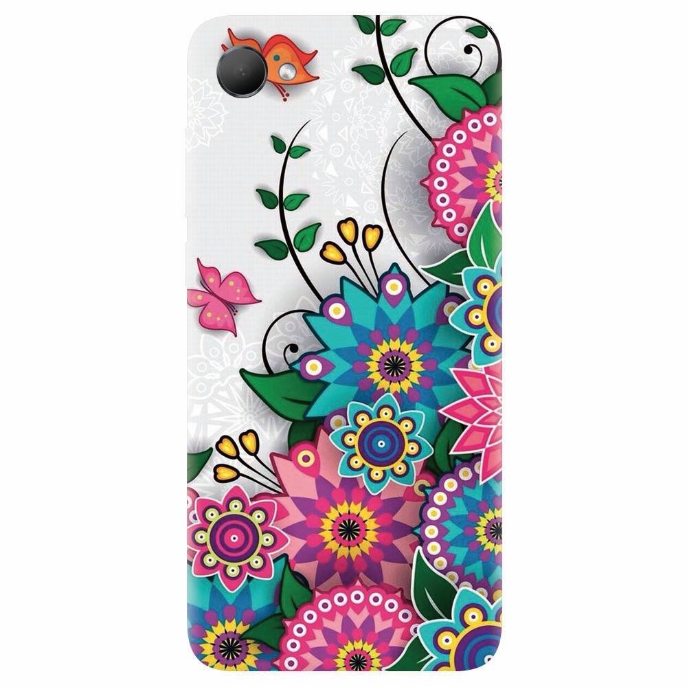 Husa silicon pentru Htc Desire 12, Mandala Flowers