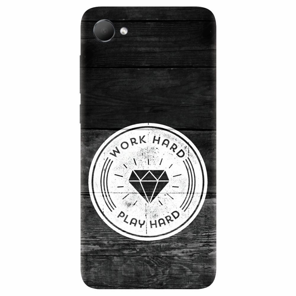 Husa silicon pentru Htc Desire 12, Work Hard Play Hard