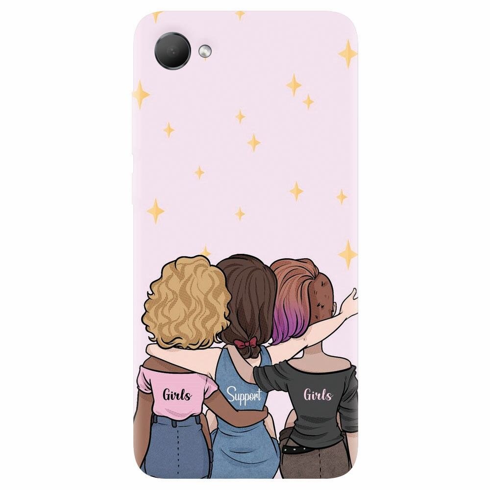 Husa silicon pentru Htc Desire 12, Girls Support Girls