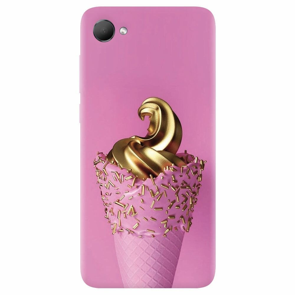 Husa silicon pentru Htc Desire 12, Icecream Gold