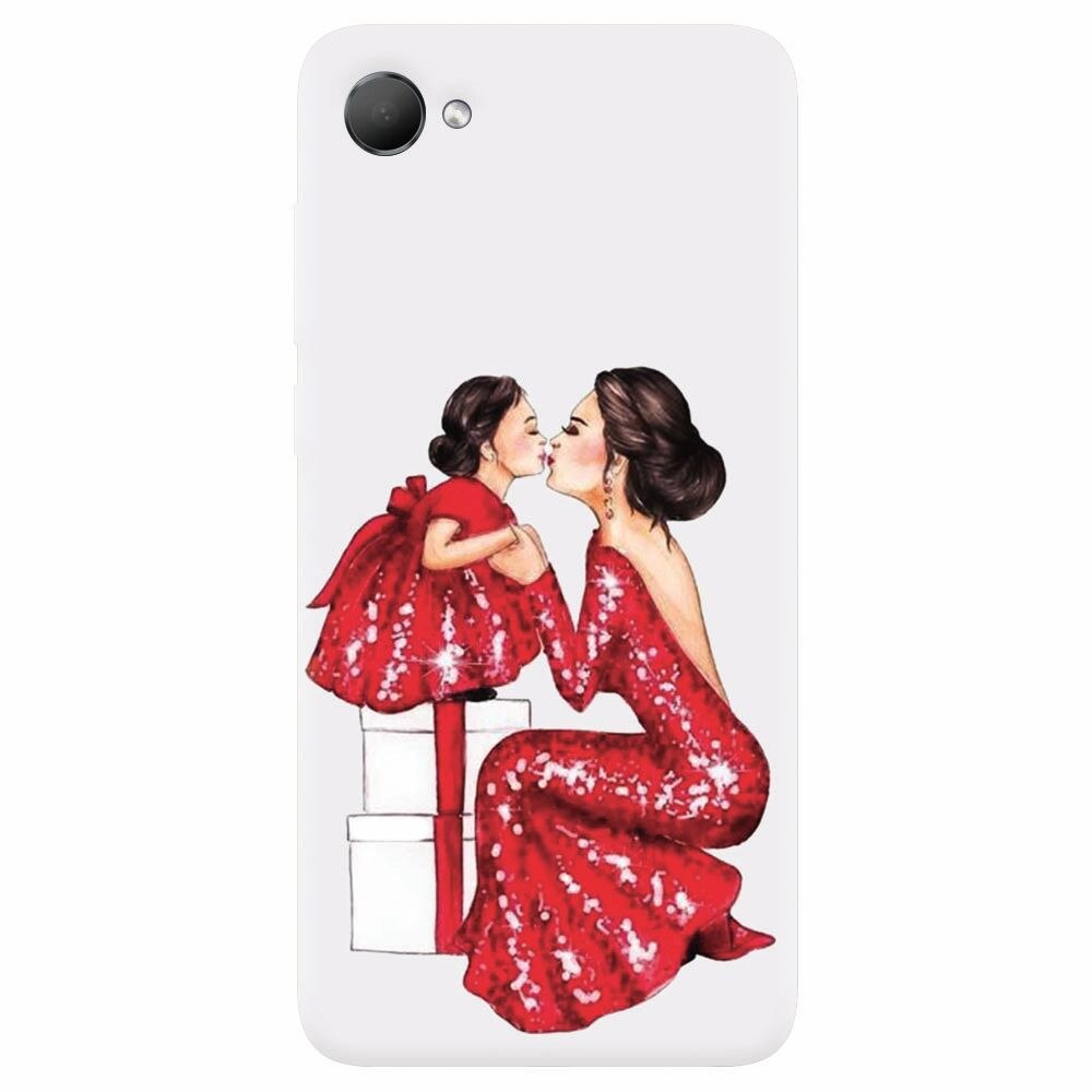 Husa silicon pentru Htc Desire 12, Double Red Dress