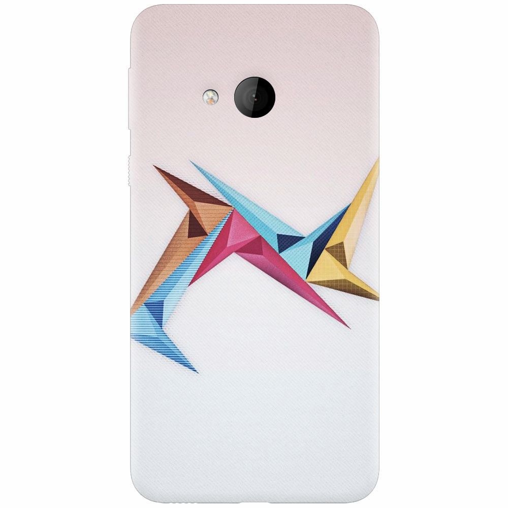 Husa silicon pentru Htc U play, Abstract Minimalistic Colors Triangles